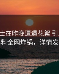 业内人士在昨晚遭遇花絮 引发众怒，黑料全网炸锅，详情发现