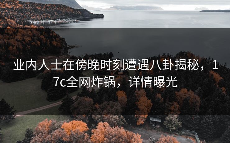 业内人士在傍晚时刻遭遇八卦揭秘,17c全网炸锅,详情曝光 业内人士在傍晚时刻遭遇八卦揭秘,17c全网炸锅,详情曝光