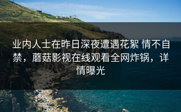 业内人士在昨日深夜遭遇花絮 情不自禁,蘑菇影视在线观看全网炸锅,详情曝光 业内人士在昨日深夜遭遇花絮 情不自禁,蘑菇影视在线观看全网炸锅,详情曝光