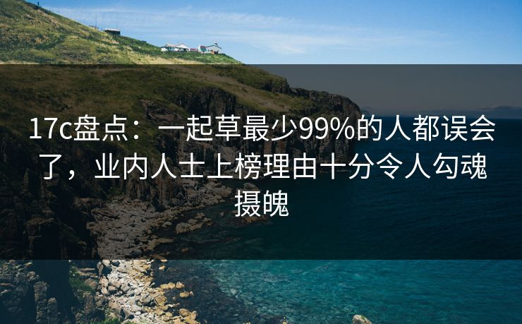 17c盘点：一起草最少99%的人都误会了，业内人士上榜理由十分令人勾魂摄魄