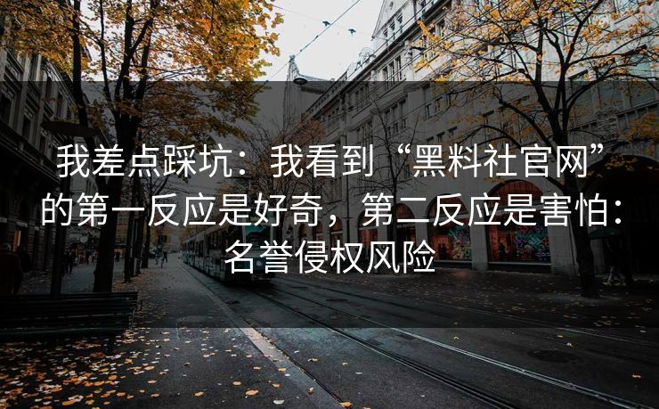 我差点踩坑：我看到“黑料社官网”的第一反应是好奇，第二反应是害怕：名誉侵权风险