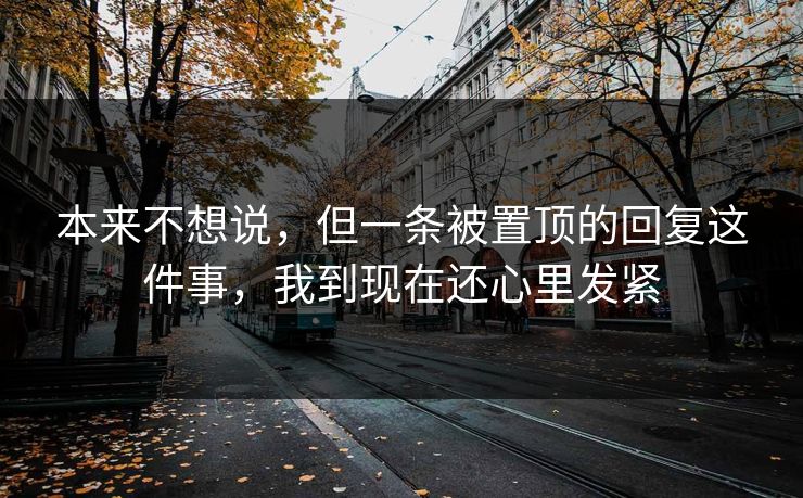 本来不想说，但一条被置顶的回复这件事，我到现在还心里发紧